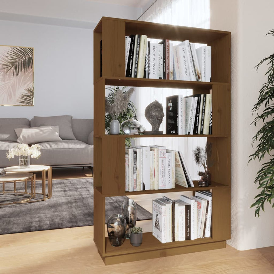 Boekenkast/Kamerscherm 80X25X32 Cm Massief Hout Honingbruin