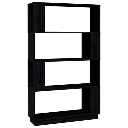Boekenkast/Kamerscherm 80X25X32 Cm Massief Grenenhout Zwart