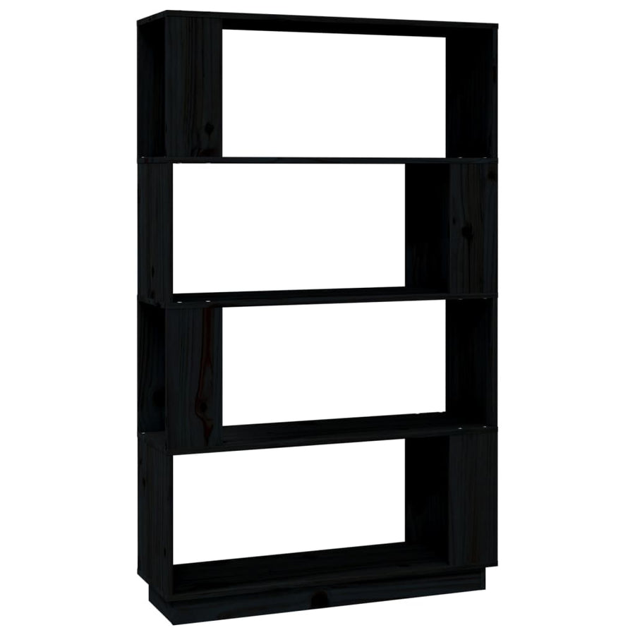 Boekenkast/Kamerscherm 80X25X32 Cm Massief Grenenhout Zwart