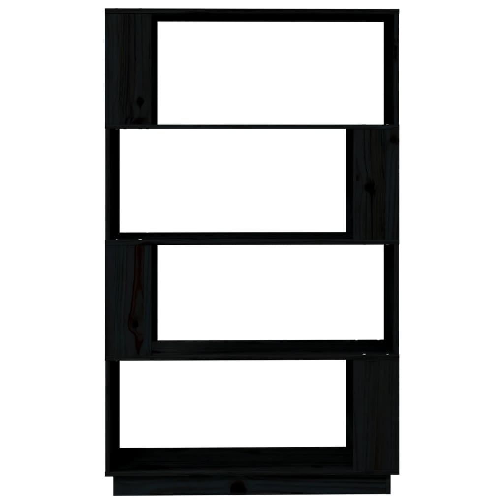 Boekenkast/Kamerscherm 80X25X32 Cm Massief Grenenhout Zwart