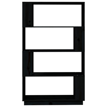 Boekenkast/Kamerscherm 80X25X32 Cm Massief Grenenhout Zwart