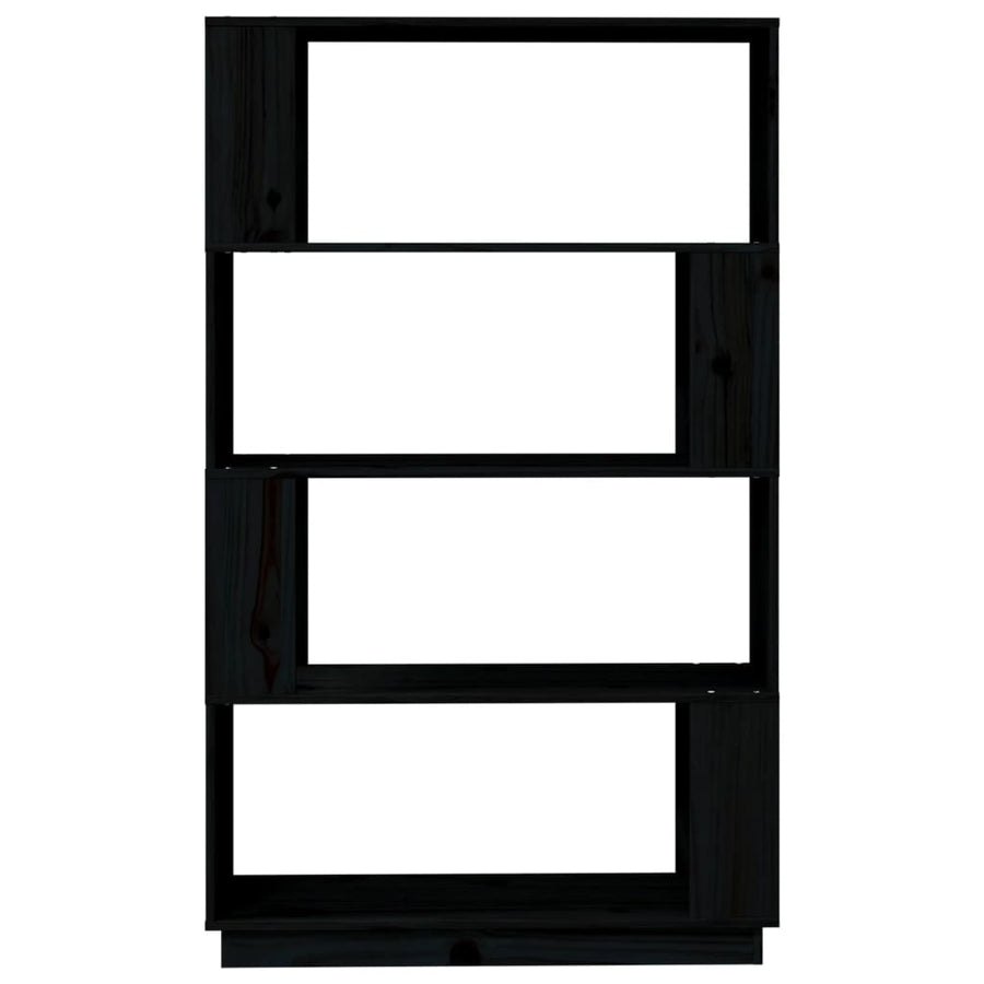 Boekenkast/Kamerscherm 80X25X32 Cm Massief Grenenhout Zwart