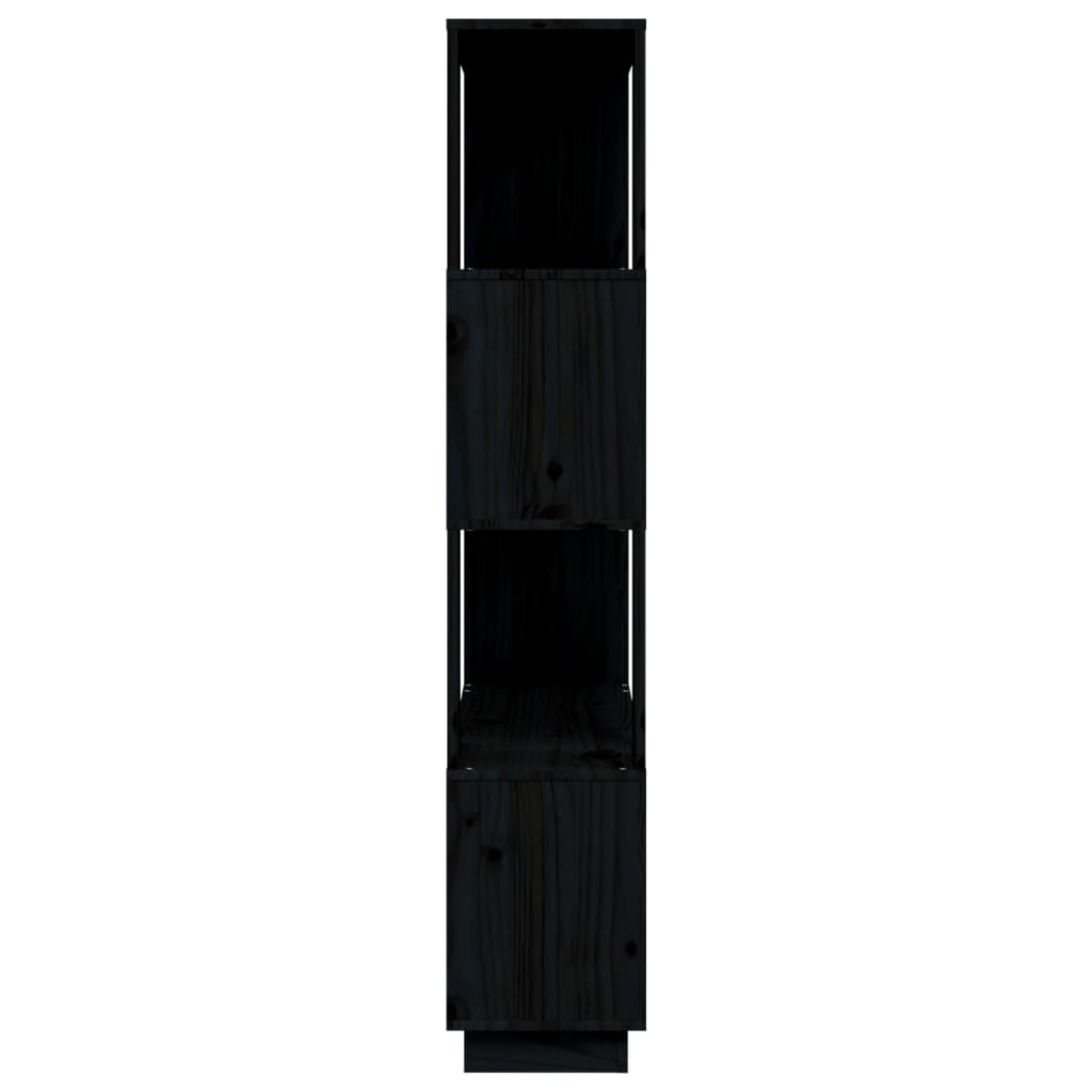 Boekenkast/Kamerscherm 80X25X32 Cm Massief Grenenhout Zwart