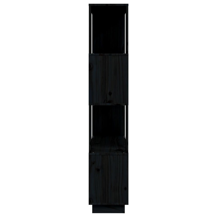 Boekenkast/Kamerscherm 80X25X32 Cm Massief Grenenhout Zwart