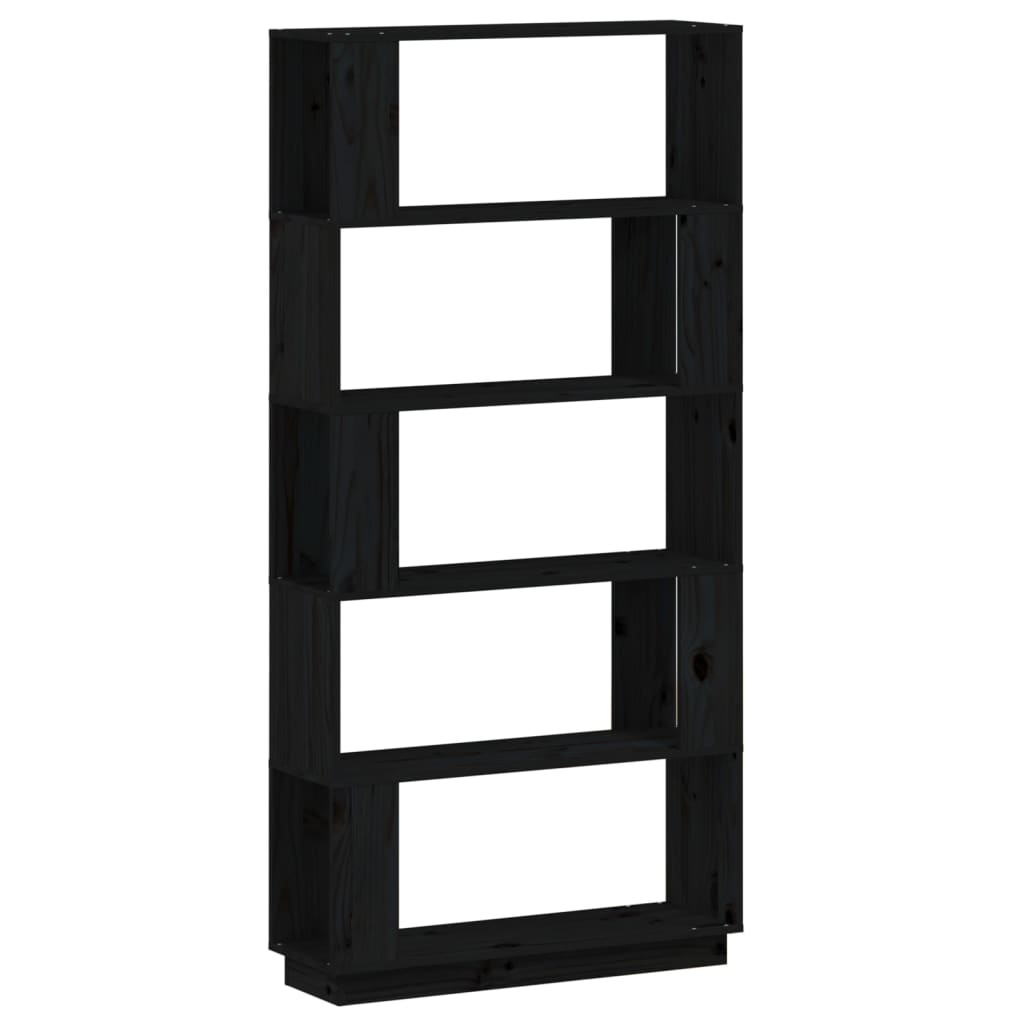 Boekenkast/Kamerscherm 80X25X63,5 Cm Massief Grenenhout Zwart