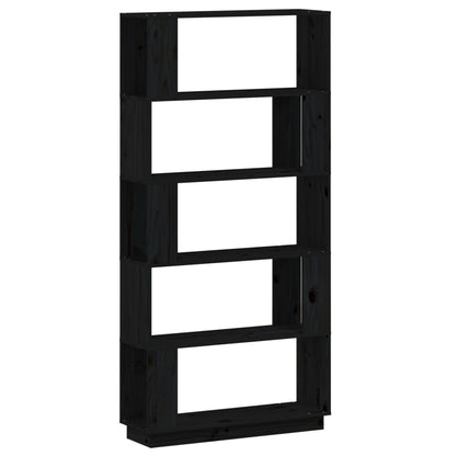 Boekenkast/Kamerscherm 80X25X63,5 Cm Massief Grenenhout Zwart