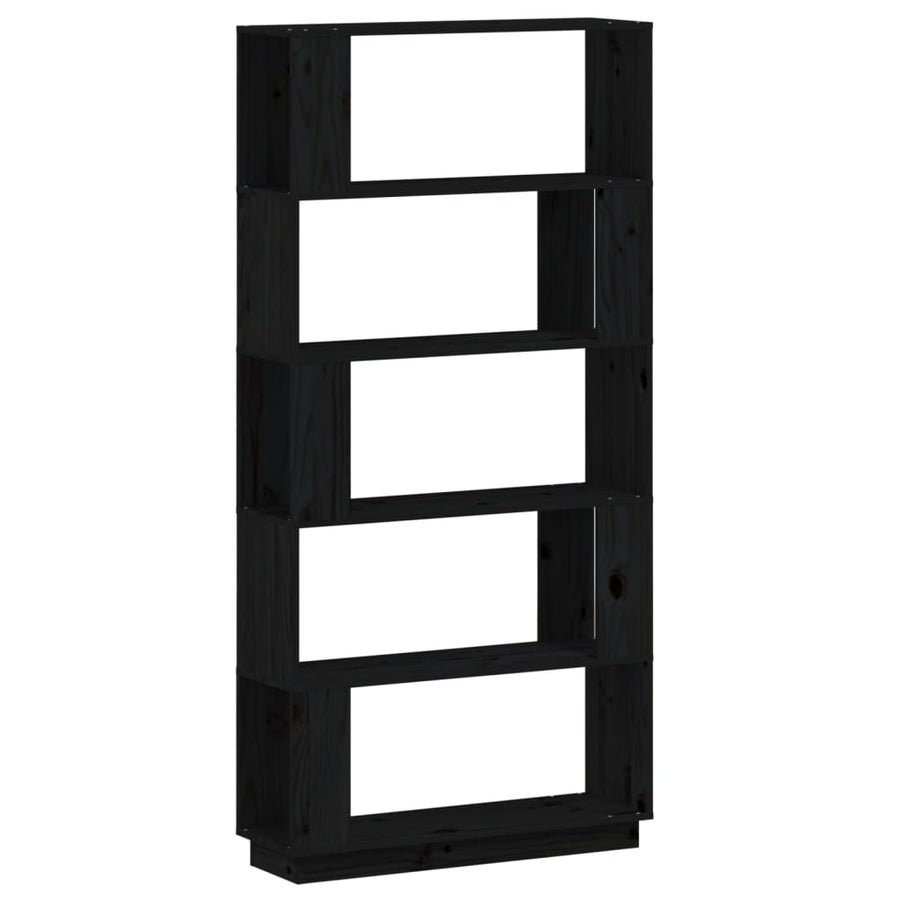 Boekenkast/Kamerscherm 80X25X63,5 Cm Massief Grenenhout Zwart