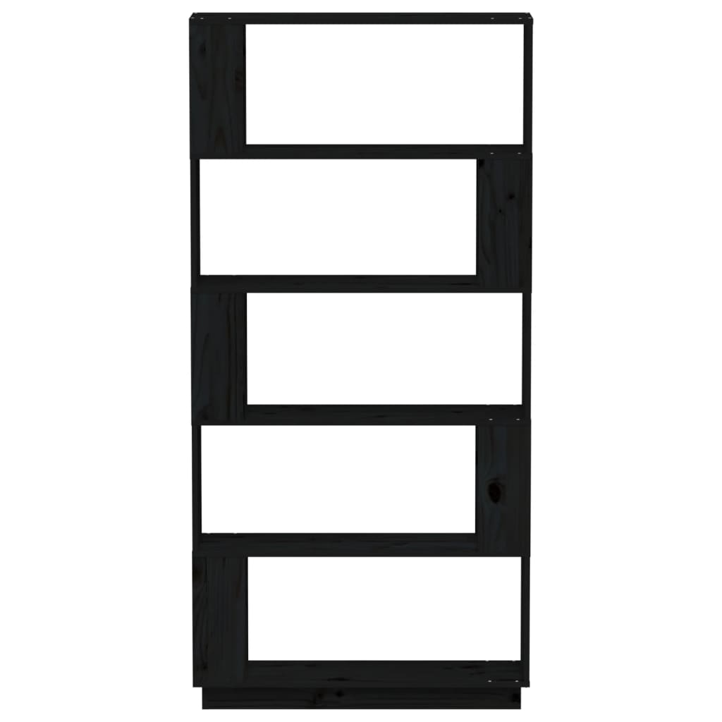 Boekenkast/Kamerscherm 80X25X63,5 Cm Massief Grenenhout Zwart