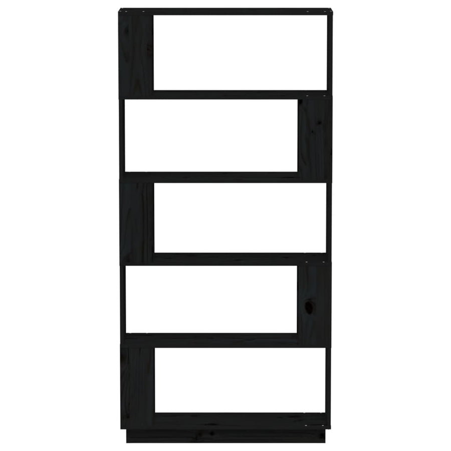 Boekenkast/Kamerscherm 80X25X63,5 Cm Massief Grenenhout Zwart