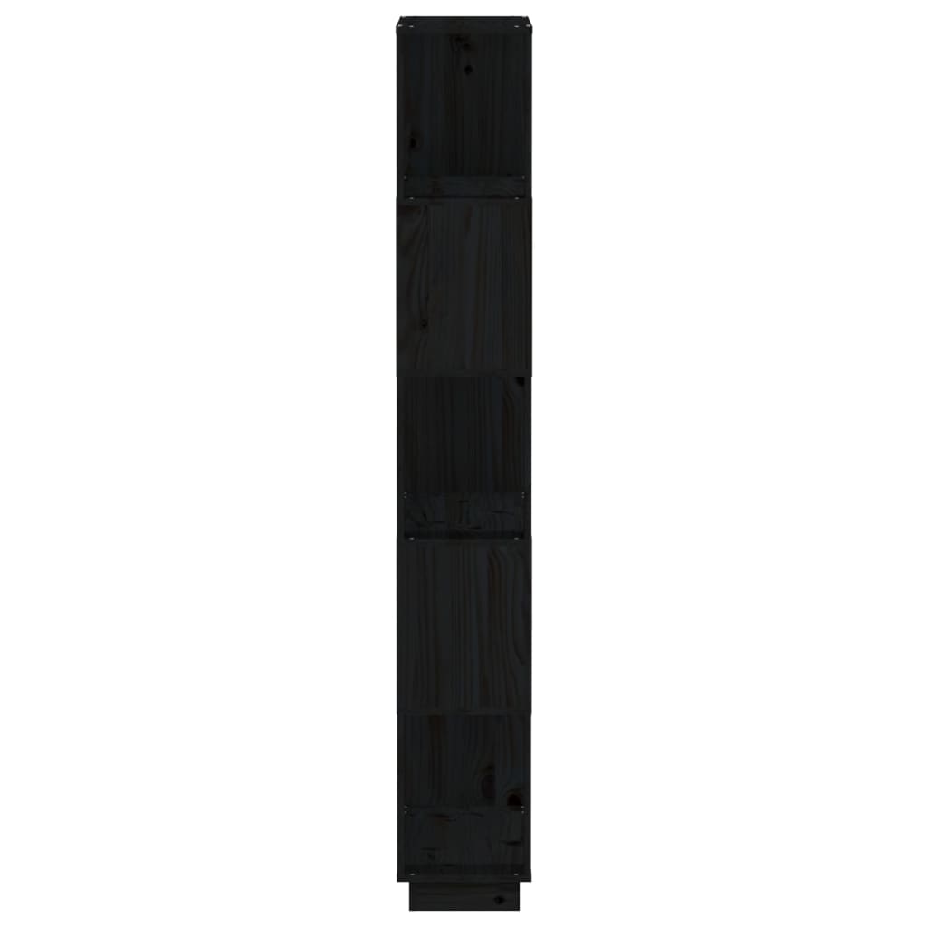 Boekenkast/Kamerscherm 80X25X63,5 Cm Massief Grenenhout Zwart