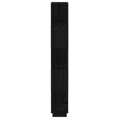Boekenkast/Kamerscherm 80X25X63,5 Cm Massief Grenenhout Zwart