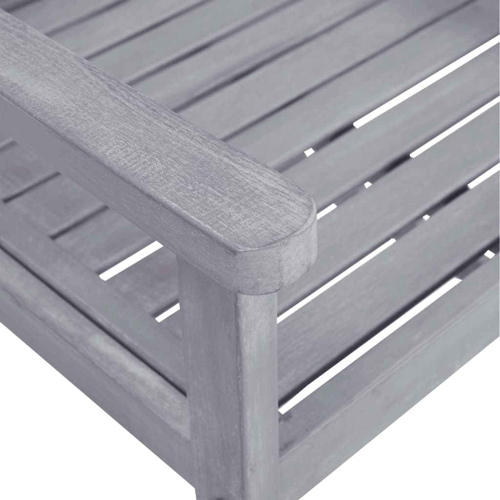 7-Delige Tuinset Massief Acaciahout Grijs 7