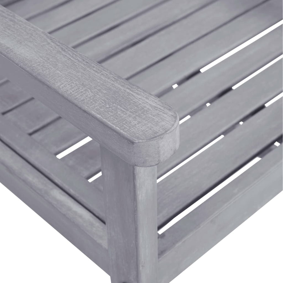 7-Delige Tuinset Massief Acaciahout Grijs 7