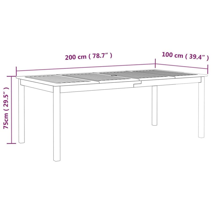 7-Delige Tuinset Massief Acaciahout Grijs 7