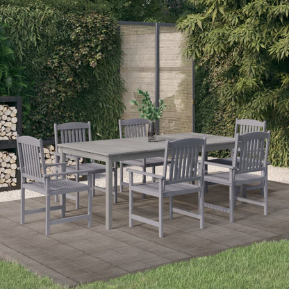 7-Delige Tuinset Massief Acaciahout Grijs 7