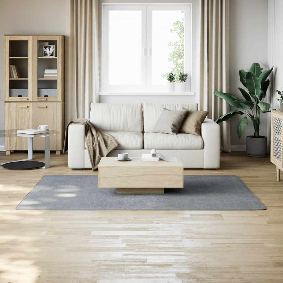 Vloerkleed wasbaar korte pool anti-slip 160x230 cm grijs