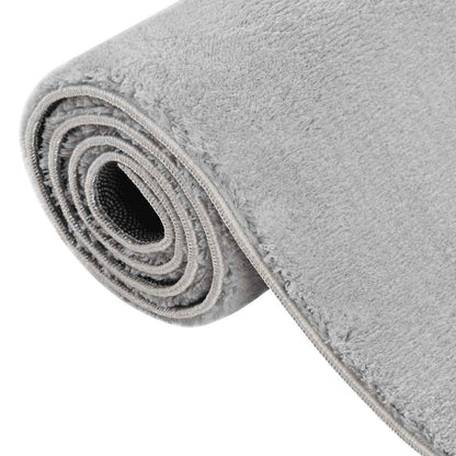 Vloerkleed wasbaar korte pool anti-slip 160x230 cm grijs