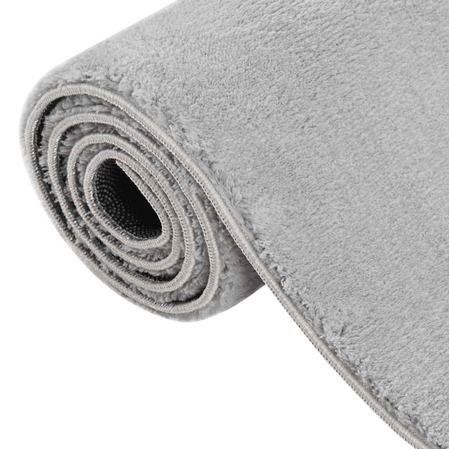Vloerkleed wasbaar korte pool anti-slip 160x230 cm grijs