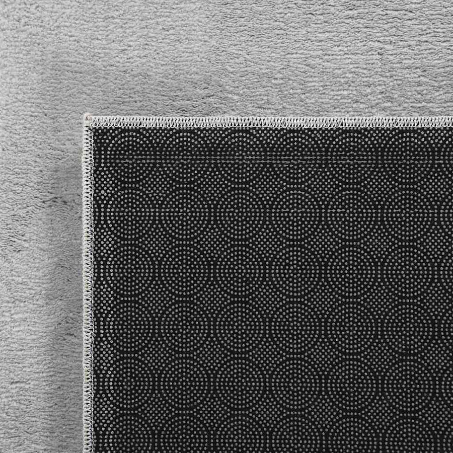 Vloerkleed wasbaar korte pool anti-slip 160x230 cm grijs