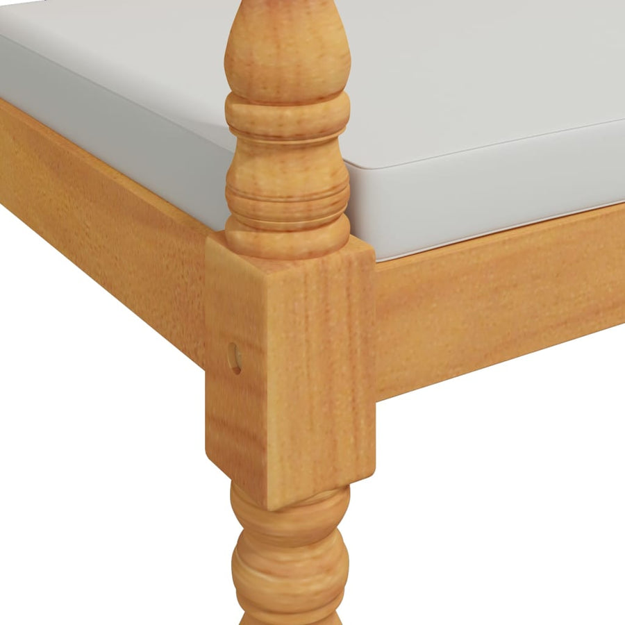 Bankje Batavia Met Kussen Massief Teakhout 150 cm Wit