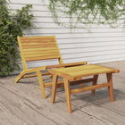 Garden Chair with Footrest Solid Teak Wood