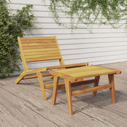Garden Chair with Footrest Solid Teak Wood
