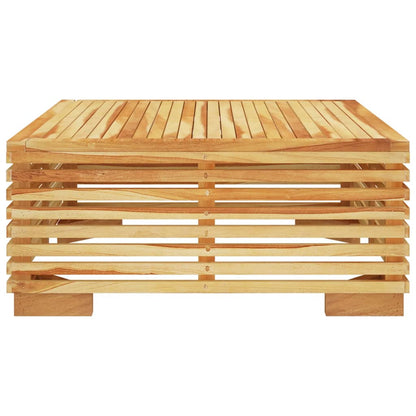 2-Delige Loungeset Massief Teakhout Crème voetensteun + Tafel