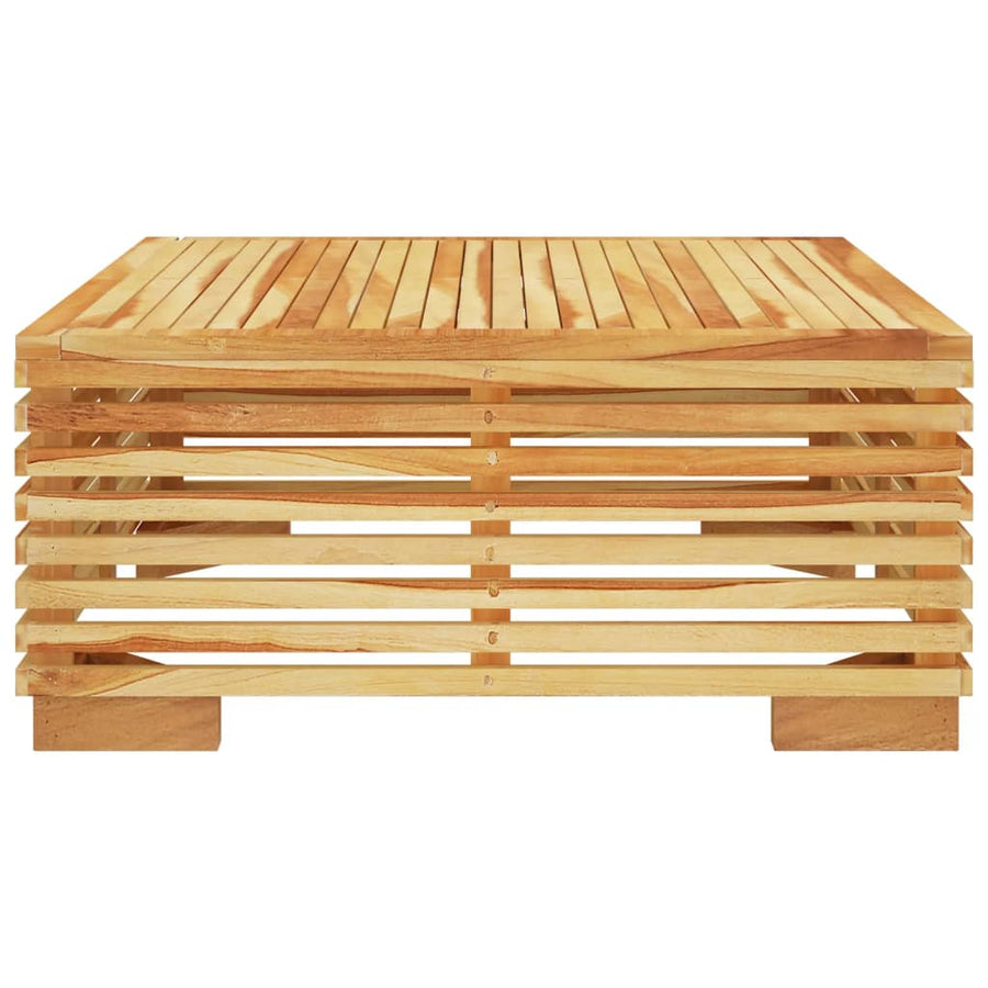 2-Delige Loungeset Massief Teakhout Crème voetensteun + Tafel