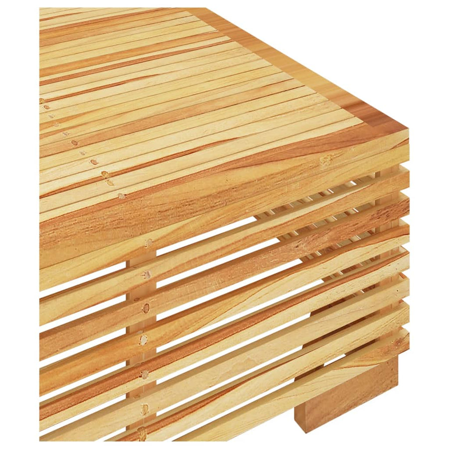2-Delige Loungeset Massief Teakhout Crème voetensteun + Tafel