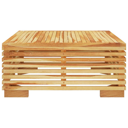 2-Delige Loungeset Massief Teakhout Donkergrijs voetensteun + Tafel