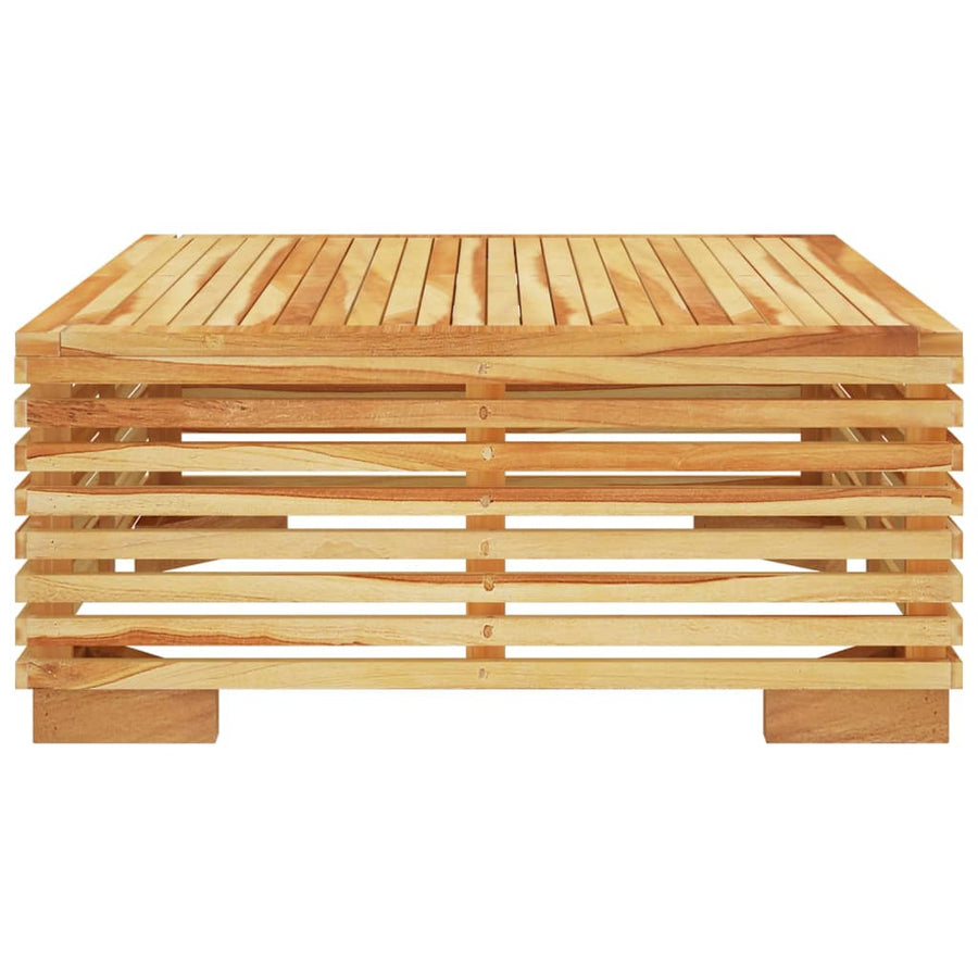 2-Delige Loungeset Massief Teakhout Donkergrijs voetensteun + Tafel