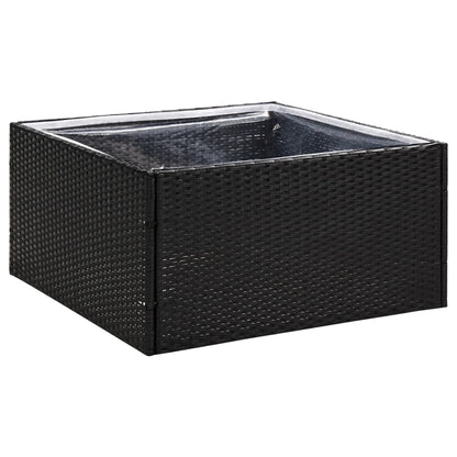 Plantenbak Poly Rattan 80 x 80 x 40 cm Zwart