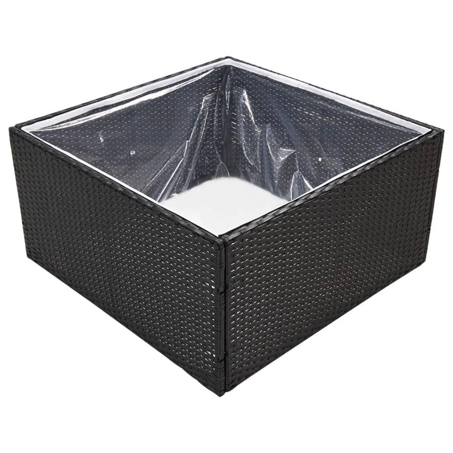 Plantenbak Poly Rattan 80 x 80 x 40 cm Zwart