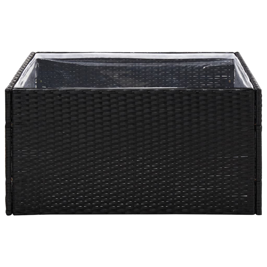 Plantenbak Poly Rattan 80 x 80 x 40 cm Zwart