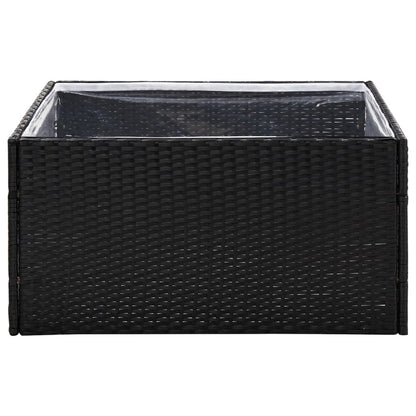 Plantenbak Poly Rattan 80 x 80 x 40 cm Zwart