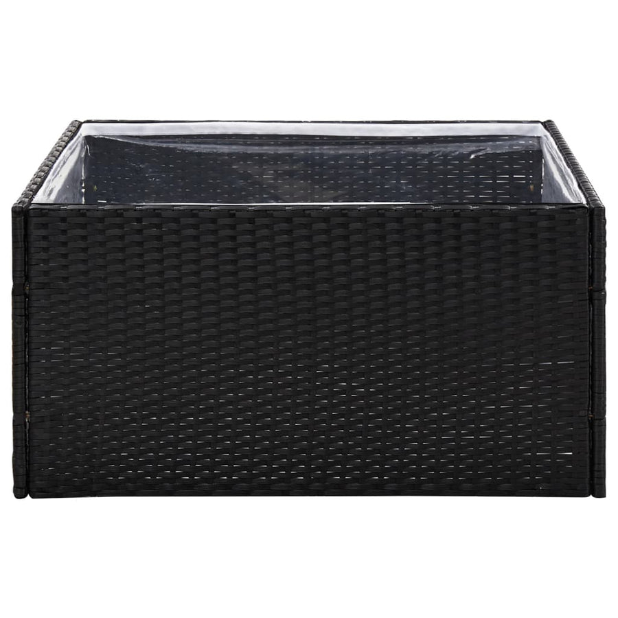 Plantenbak Poly Rattan 80 x 80 x 40 cm Zwart