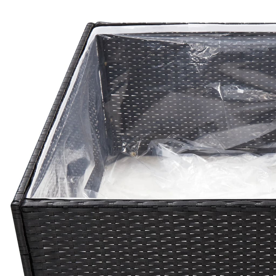 Plantenbak Poly Rattan 80 x 80 x 40 cm Zwart