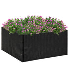 Planter 80x80x40 cm poly rattan black