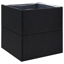 Plantenbak Poly Rattan 80 x 80 x 80 cm Zwart