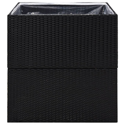 Plantenbak Poly Rattan 80 x 80 x 80 cm Zwart