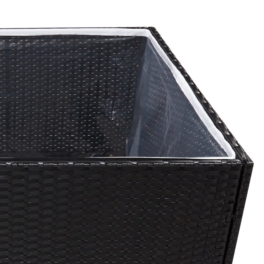 Plantenbak Poly Rattan 80 x 80 x 80 cm Zwart