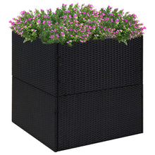 Plantenbak Poly Rattan 80 x 80 x 80 cm Zwart