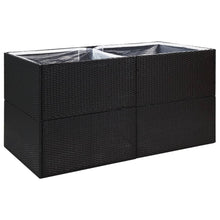 Plantenbak Poly Rattan 157 x 80 x 80 cm Zwart