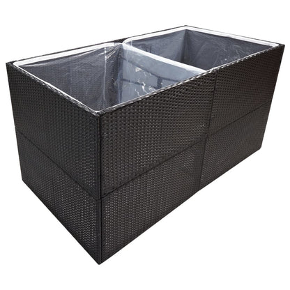 Plantenbak Poly Rattan 157 x 80 x 80 cm Zwart