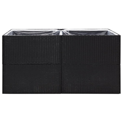 Plantenbak Poly Rattan 157 x 80 x 80 cm Zwart