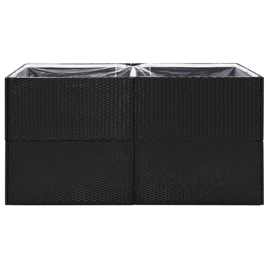 Plantenbak Poly Rattan 157 x 80 x 80 cm Zwart