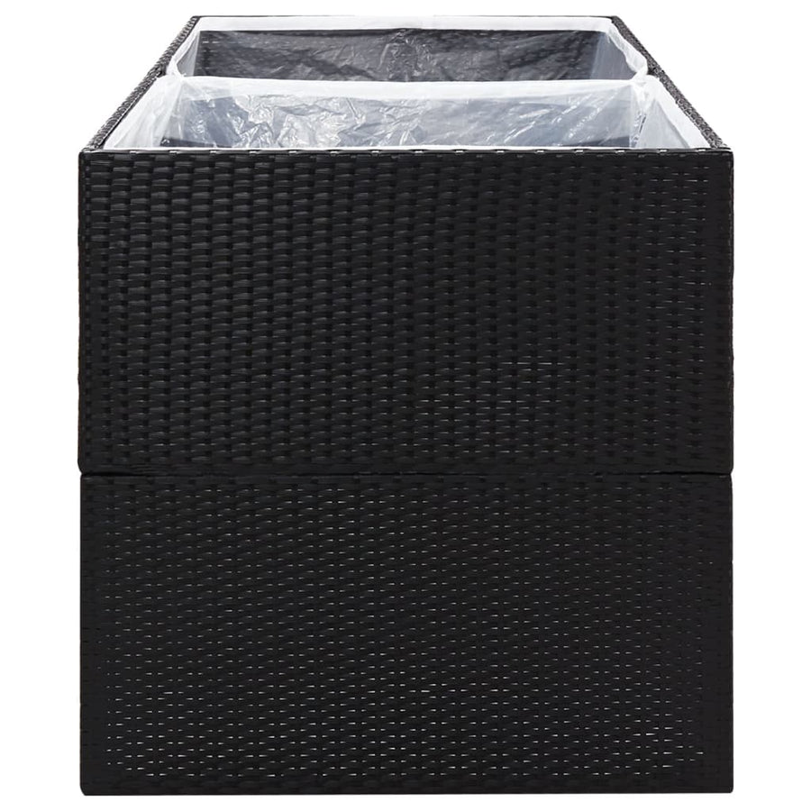 Plantenbak Poly Rattan 157 x 80 x 80 cm Zwart