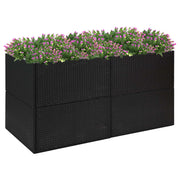 Plantenbak poly rattan 157x80x80 cm zwart