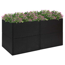 Plantenbak Poly Rattan 157 x 80 x 80 cm Zwart