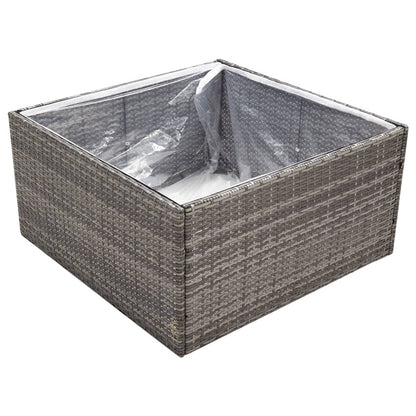 Plantenbak Poly Rattan 80 x 80 x 40 cm Grijs